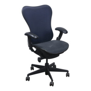 Herman Miller Mirra 1 Used Navy Blue Chair, Graphite Aireweave Seat