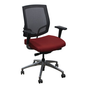 SitOnIt Focus Used Graphite Mesh Back Task Chair w Aluminum Base, Rust Orange Seat