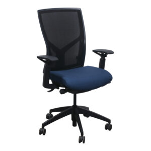SitOnIt Torsa Used Black Mesh Back Task Chair, Blue Night Seat