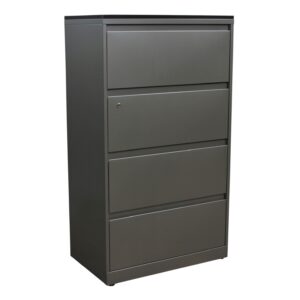Steelcase 4 Drawer Used 30 In Lateral File w Laminate Top, Gray