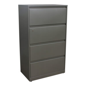 Steelcase 4 Drawer Used 36 In Lateral File, Gray