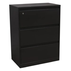Steelcase Used 3 Drawer 36 Inch Lateral File, Charcoal