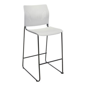 Used Plastic Bar Stool, White