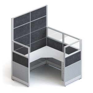 goSIT 6x6 Cubicle | 60"–92" Panels | Fabric, Glass & Metal