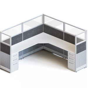 goSIT 8x8 Manager Cubicle | 60" Panels | Fabric, Glass & Metal