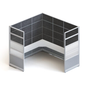 goSIT 9x10 Executive Cubicle | 92" Panels | Fabric, Glass & Metal