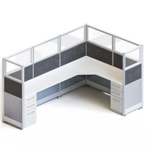 goSIT 9x6 Manager Cubicle | 60" Panels | Fabric, Glass & Metal