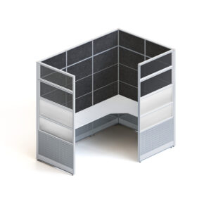 goSIT 9x6 Manager Cubicle | 92" Panels | Fabric, Glass & Metal