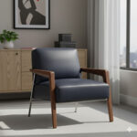 Reception Chair, Fraser in blue leather