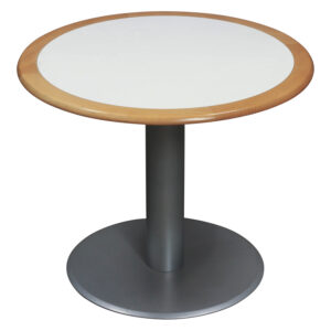 22 In Used Side Table with Light Cherry Surround, White