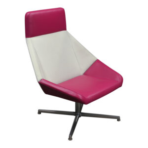 Arcadia Nios Used High-back Lounge Chair, Pink PU and Cream