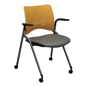Encore Nexxt Used Nesting Chair, Gray and Yellow