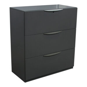 Haworth 3 Drawer Used 36 Inch Lateral File, Dark Gray