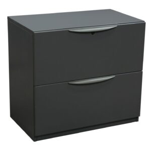 Haworth 30 In Used 2 Drawer Lateral File, Dark Gray