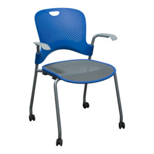 Herman Miller Caper Used Mobile Stack Chair, Berry Blue