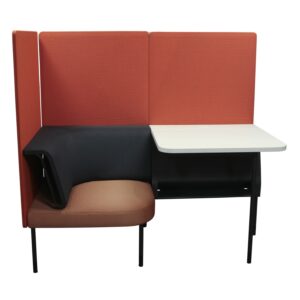 Herman Miller Public Office Landscape Used Chair w Table, Orange, Gray and White