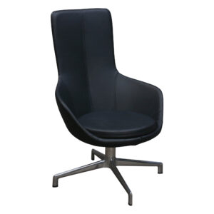 Keilhauer Juxta Used High Back Chair, Black Satin PU Leather