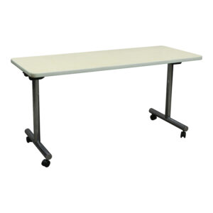 Rustic 24x60 Used Mobile Laminate Table w Folding Legs, Putty
