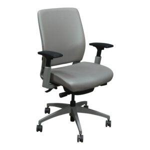 SitOnIt Amplify Used Mesh Back Task Chair, Gray PU Leather