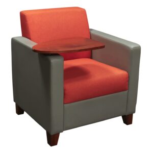 SitOnIt Ideon Composium Used Tablet Chair, Orange, Gray and Cherry