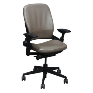 Steelcase Leap V2 Used Task Chair, Taupe Faux Leather