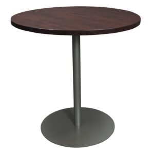 Steelcase Used 42 Inch Round High Top Meeting Table, Walnut