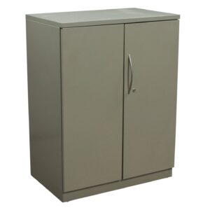 Steelcase Used Two Door Storage Cabinet 30x40 Inch, Mineral Metallic