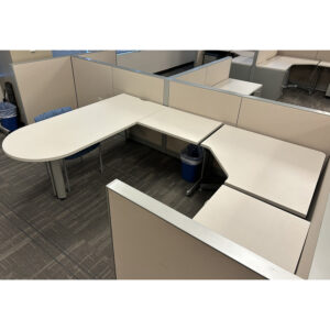 12x6 Steelcase Answer Used Manager Cubicle w Adjustable Height Corner, Light Tan
