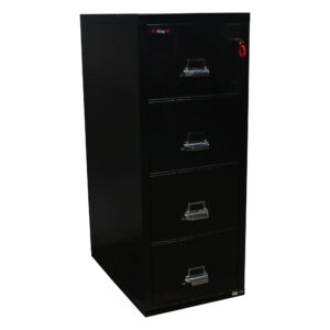 FireKing Used Legal 4 Drawer Vertical File Cabinet, Black