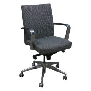 HBF Used Conference Chair w Aluminum Base, Black Pattern