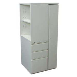 Herman Miller Canvas Used Wardrobe w Open Side Shelving Opens Right, White