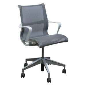 Herman Miller Setu Used Mesh Conference Chair, Gray and White