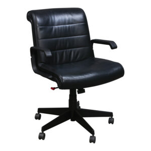 Knoll Sapper Executive Used Leather Chair, Black