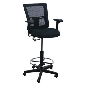 Mesh Back Used Work Stool, Black