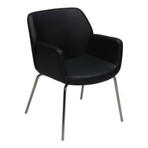 Steelcase Coalesse Used Guest Chair, Black Satin PU Leather
