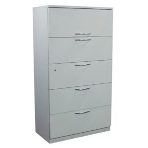 Steelcase Used 5 Drawer 36 Inch Lateral File, White
