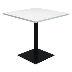 WCI Used 24 In Square Cafe Table, White and Black