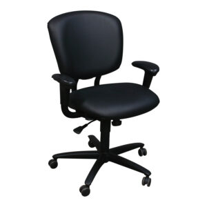 Haworth Improv HE Series Used Task Chair, Satin Black PU Leather