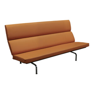 Herman Miller Eames Used Compact PU Leather Sofa, Rust