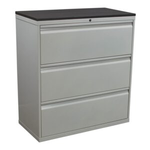 Knoll Used 3 Drawer 36 In Lateral File w Laminate Top, Light Gray