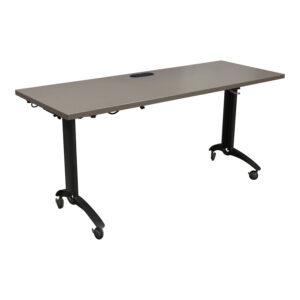 Versteel Used 24x66 Inch Laminate Training Table w Power Grommet, Gray