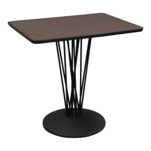 West Coast Industries Used 24x30 In Cafe Table, Black and Brown