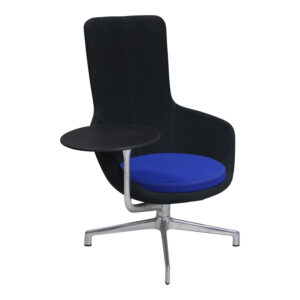 Keilhauer Juxta Used High Back Chair with Tablet, Black and Blue