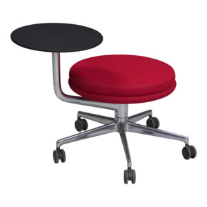 Keilhauer Juxta Used Stool w Swivel Tablet, Red and Black