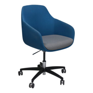9to5 Lily Used Mobile Guest Chair, Blue and Gray