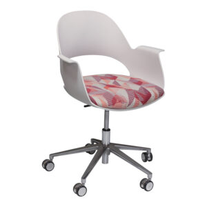 Bernhardt Lava Used Work Chair, Off-White and Red Pattern