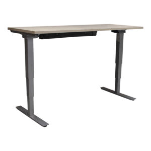 Haworth Used 29x70 In Electric Adjustable Height Laminate Desk, Light Oak