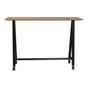 Haworth Used 5 Foot Laminate Mobile Collaboration Table, Oak