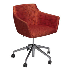 Stylex Nestle Series Used Mobile Guest Chair, Orange Pattern