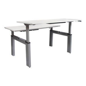 Allsteel Used 27x70 In Electric Sit Stand Double Desk for 2, White
